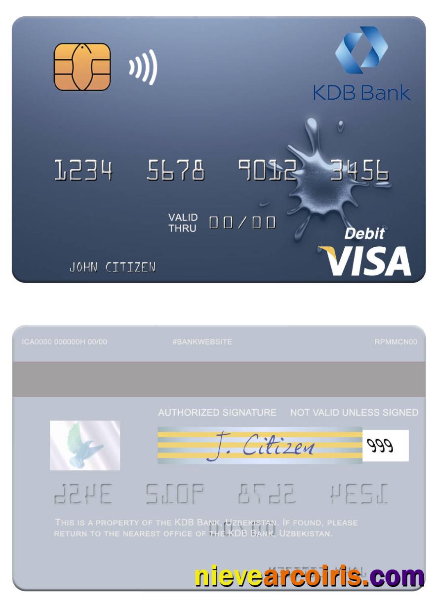 Uzbekistan KDB Bank visa debit card